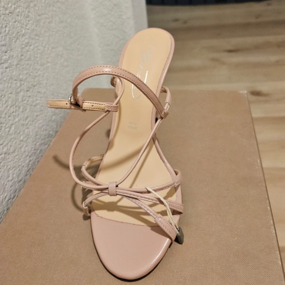 504 Bianca Di Italian Leather Elegant Strappy Nude Heels SZ37